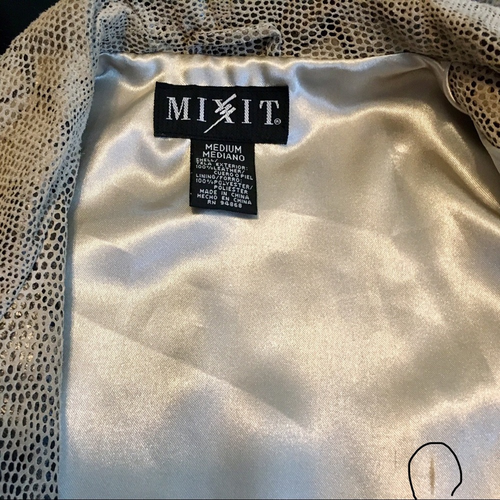 Leather Python Print Jacket - Picture 5 of 8